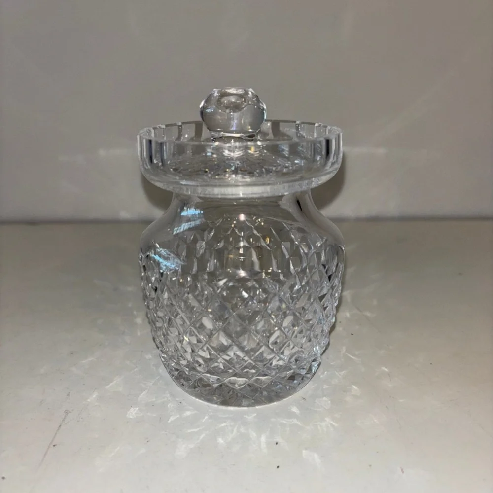 Waterford Crystal Alana Mustard Jelly Condiment Jar with Lid 4.5